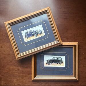 Vintage 1930s Tobacco Cards John Player & Sons Motor Cars Matted and Framed